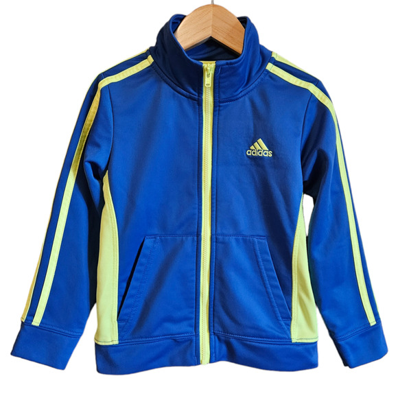 Adidas Boy's Sweatshirt Full Zip Blue Yellow Toddler Size 3T - Picture 1 of 5